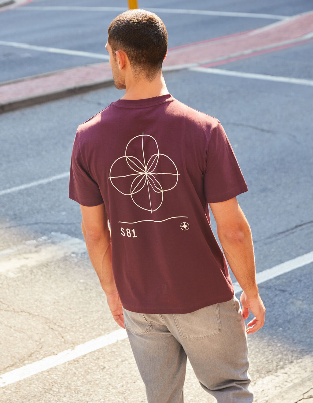 Geometry Artwork T-shirt Donkerrood