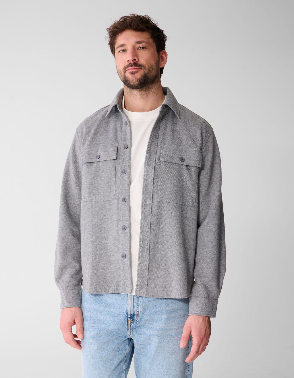 Soft Overshirt Lichtgrijs