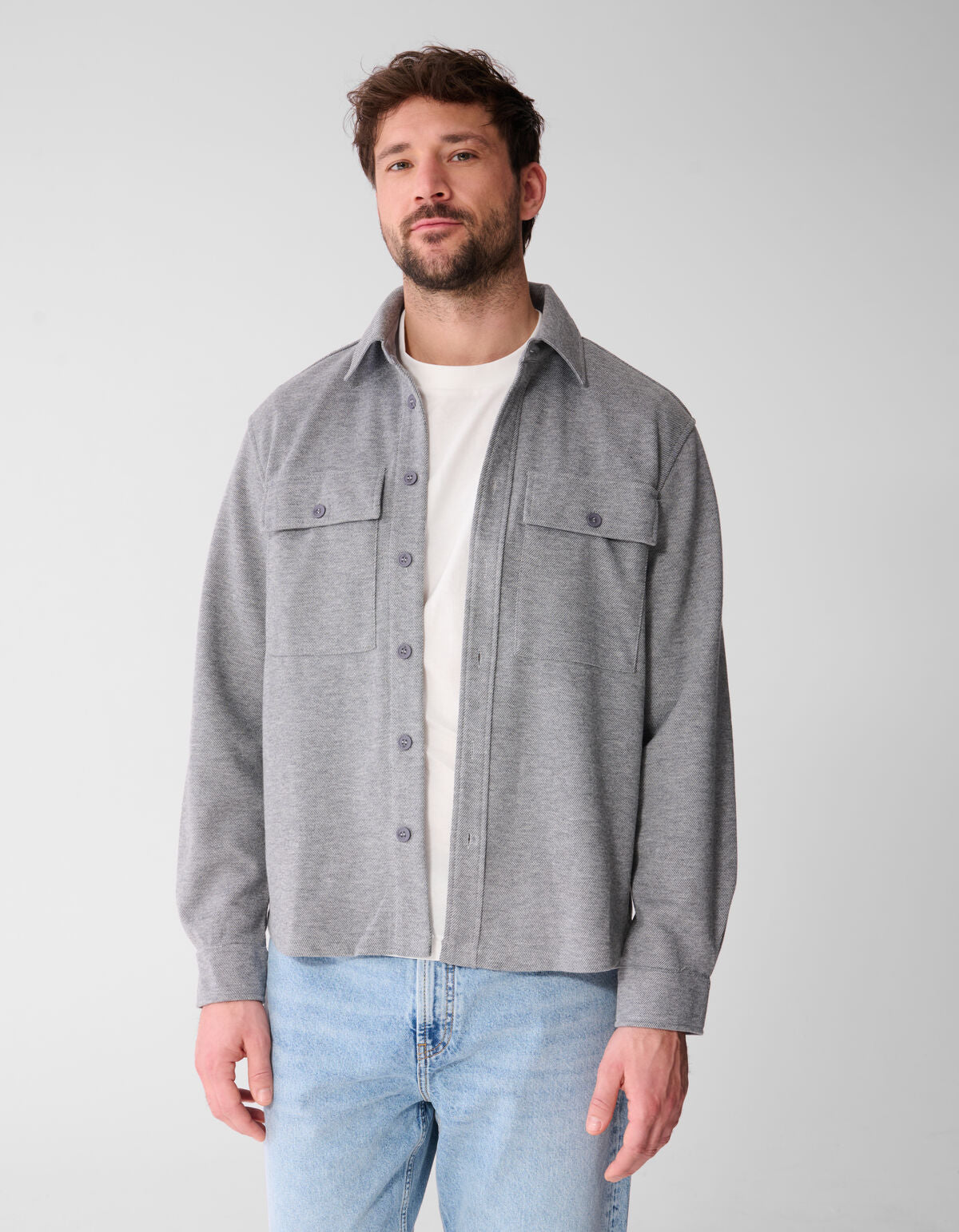 Soft Overshirt Lichtgrijs
