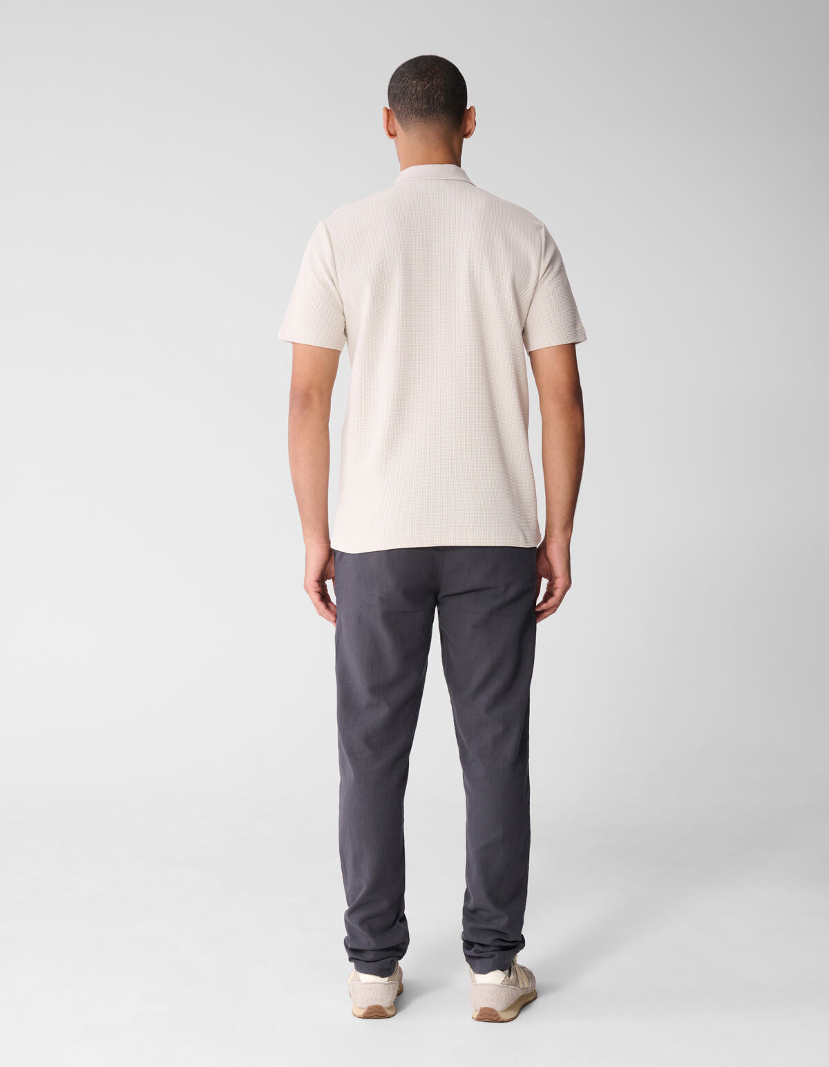 Structuur Regular Fit Broek Donkergrijs