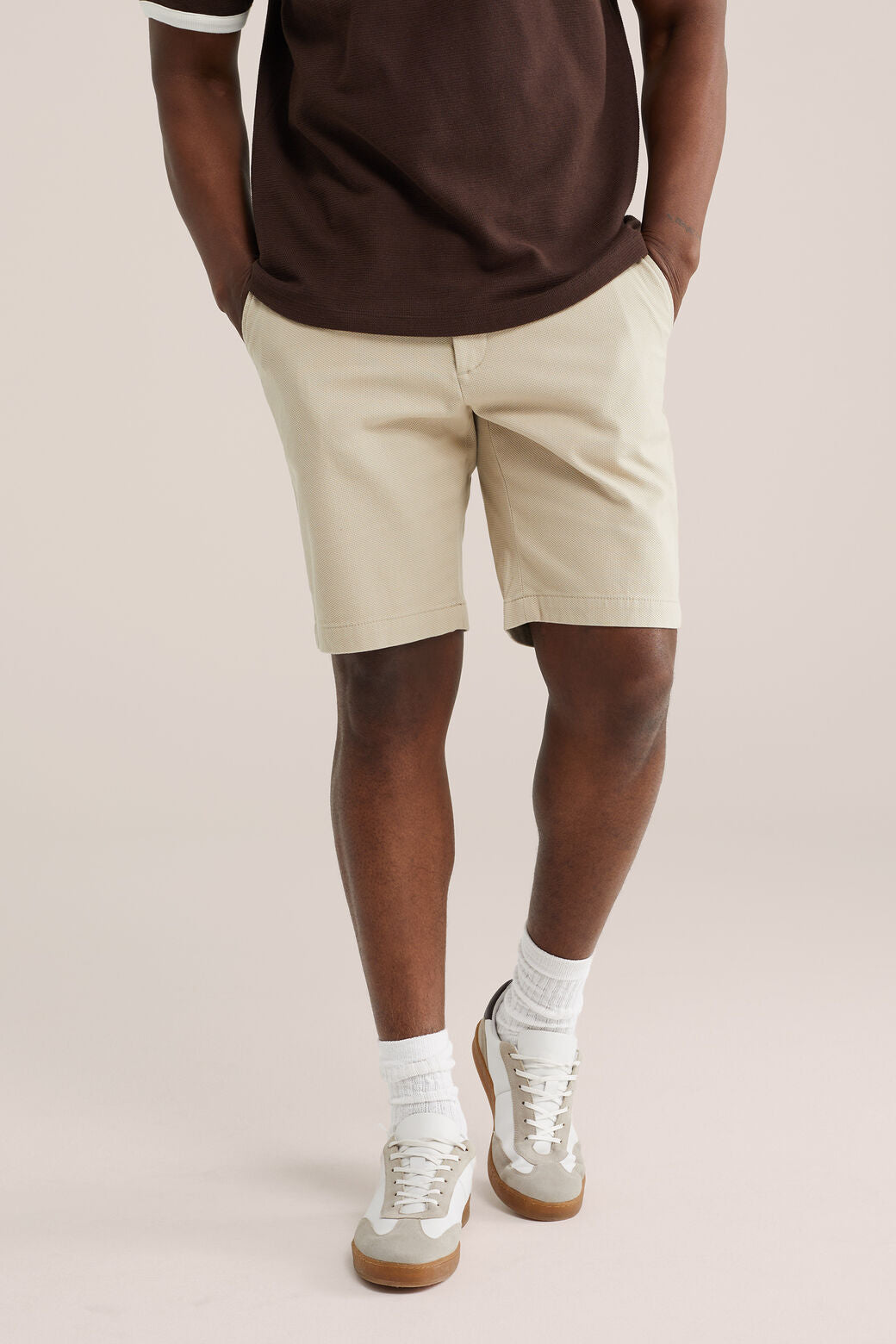 regular fit comfort chinoshort met structuur