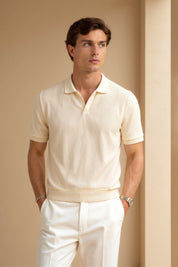 Polo T-shirt met structuur