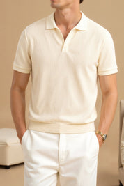 Polo T-shirt met structuur