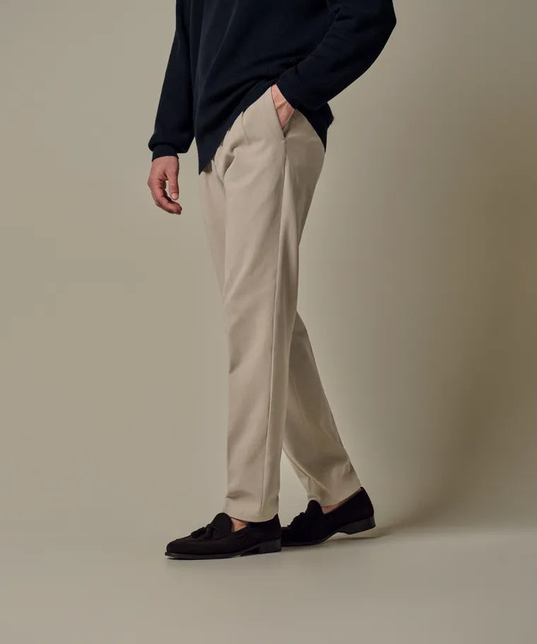 Lichtbeige katoenen twill chino