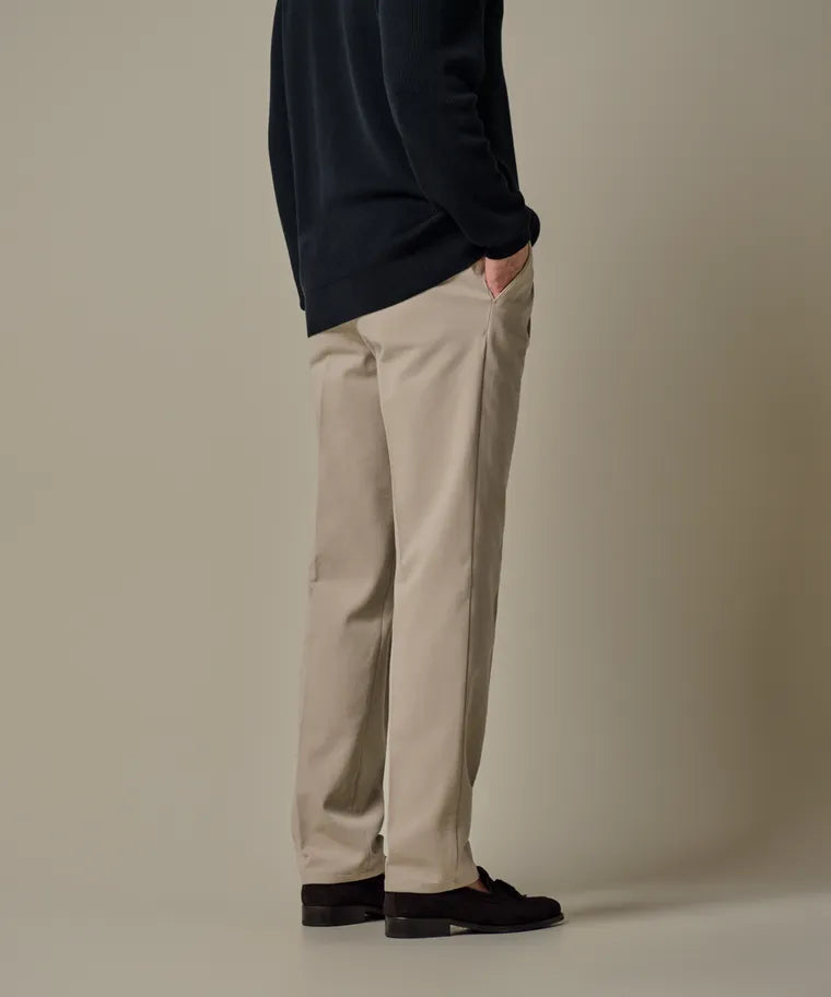 Lichtbeige katoenen twill chino